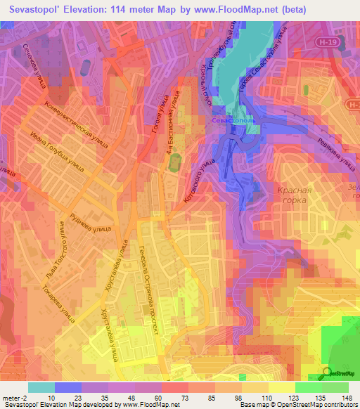 Sevastopol',Ukraine Elevation Map