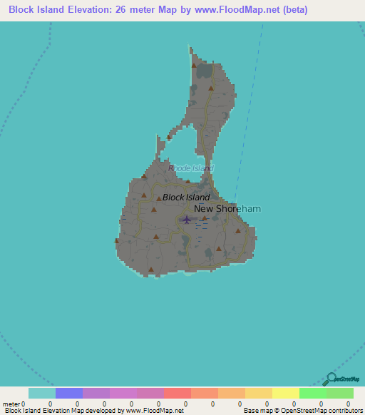 Block Island,US Elevation Map