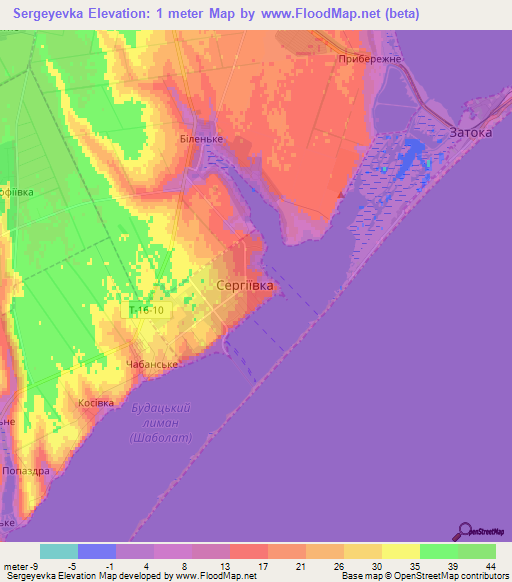Sergeyevka,Ukraine Elevation Map