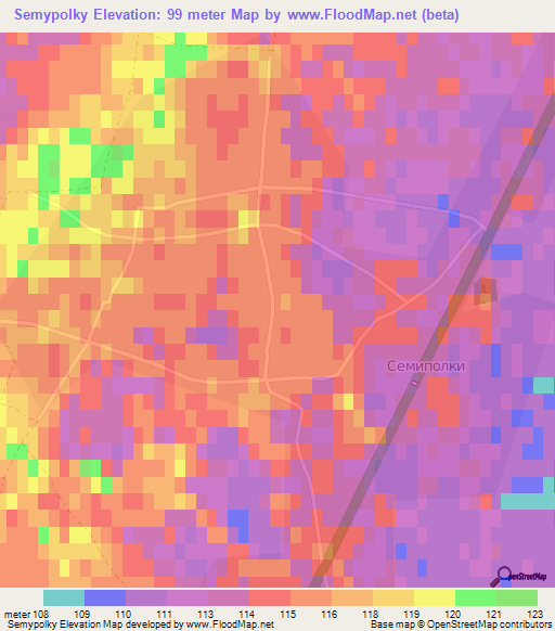 Semypolky,Ukraine Elevation Map