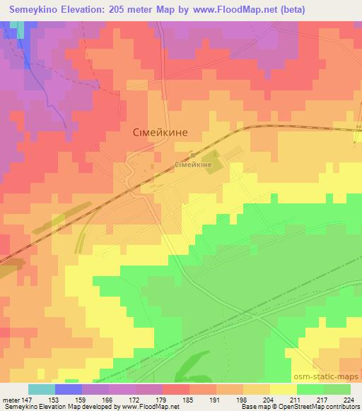 Semeykino,Ukraine Elevation Map