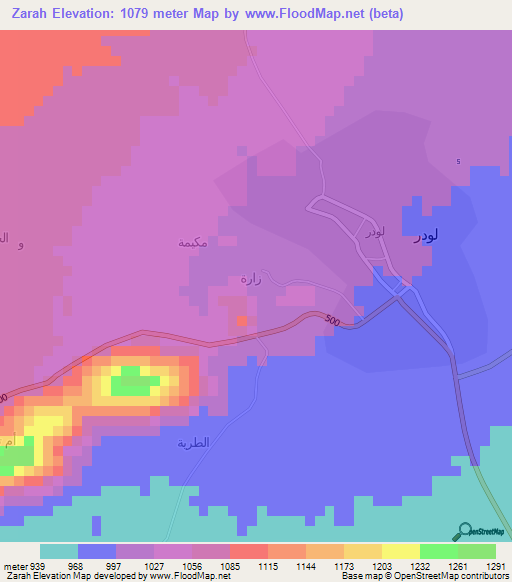 Zarah,Yemen Elevation Map