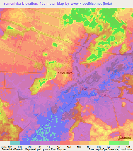Semenivka,Ukraine Elevation Map