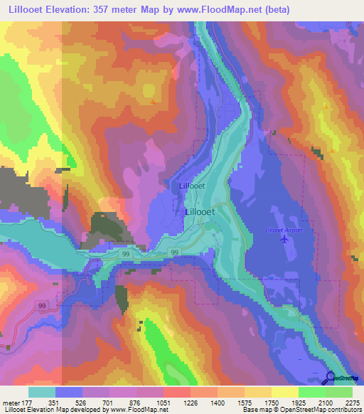 Lillooet,Canada Elevation Map