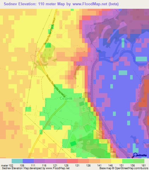Sednev,Ukraine Elevation Map