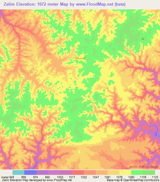 Zalim,Yemen Elevation Map