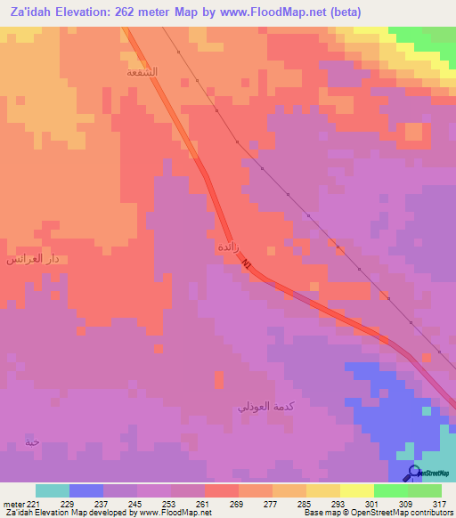 Za'idah,Yemen Elevation Map
