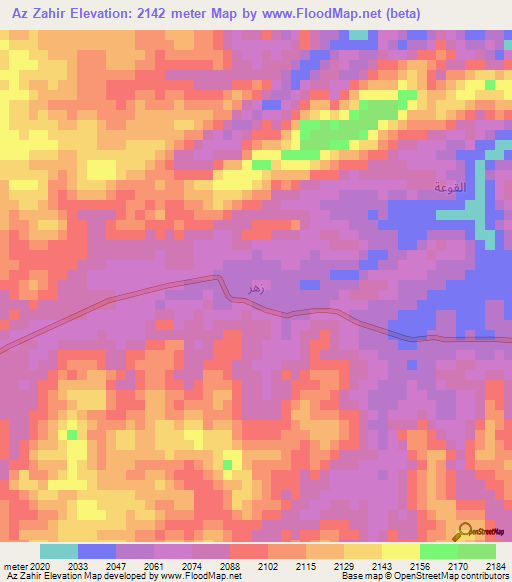 Az Zahir,Yemen Elevation Map
