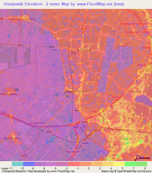 Oranjewijk,Netherlands Elevation Map