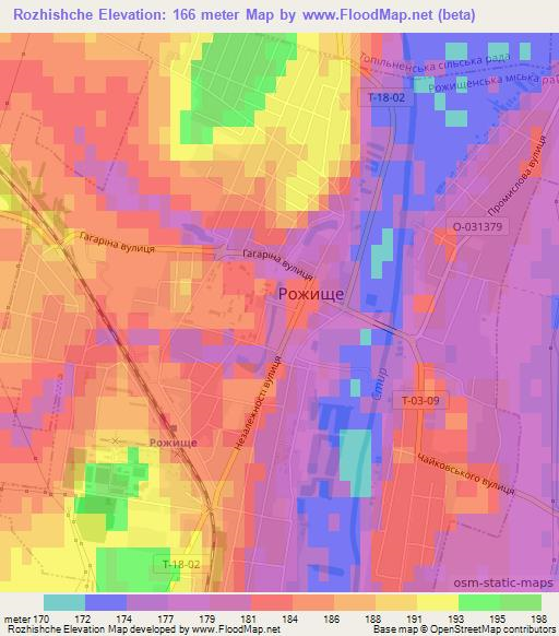 Rozhishche,Ukraine Elevation Map