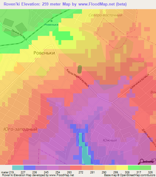 Roven'ki,Ukraine Elevation Map