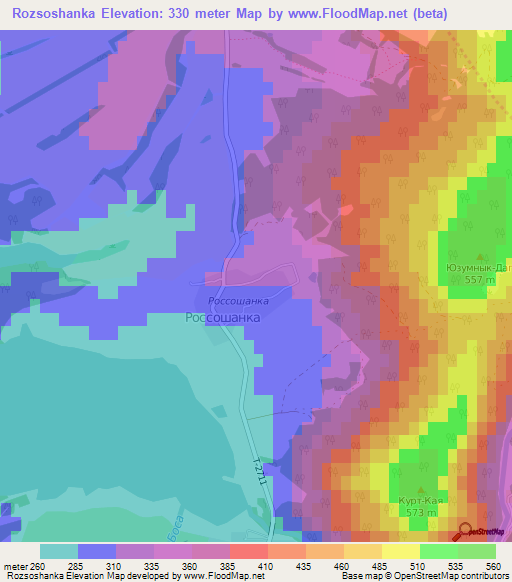Rozsoshanka,Ukraine Elevation Map
