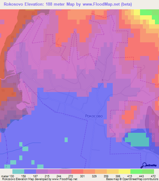 Rokosovo,Ukraine Elevation Map