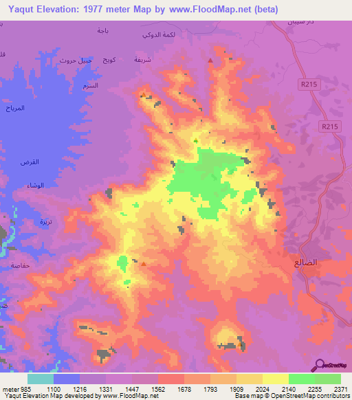 Yaqut,Yemen Elevation Map