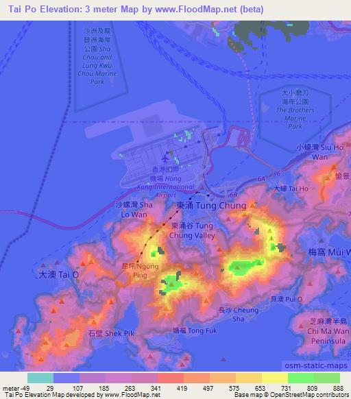 Elevation of Tai Po,Hong Kong Elevation Map, Topography, Contour
