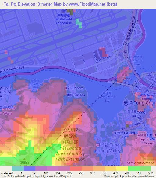 Elevation of Tai Po,Hong Kong Elevation Map, Topography, Contour