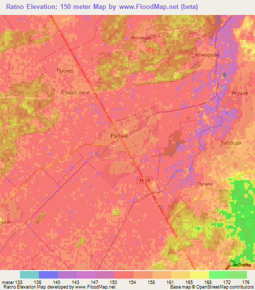 Ratno,Ukraine Elevation Map