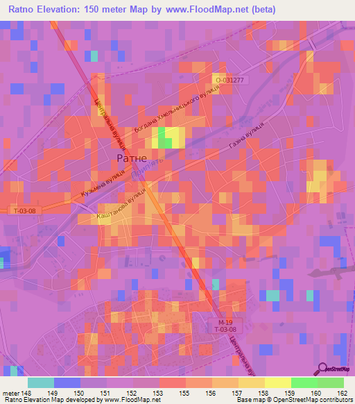 Ratno,Ukraine Elevation Map