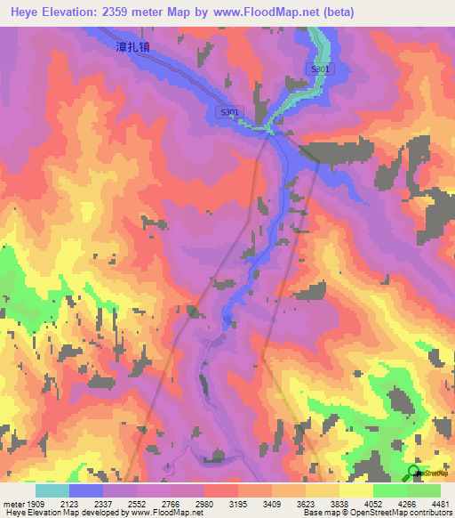 Heye,China Elevation Map