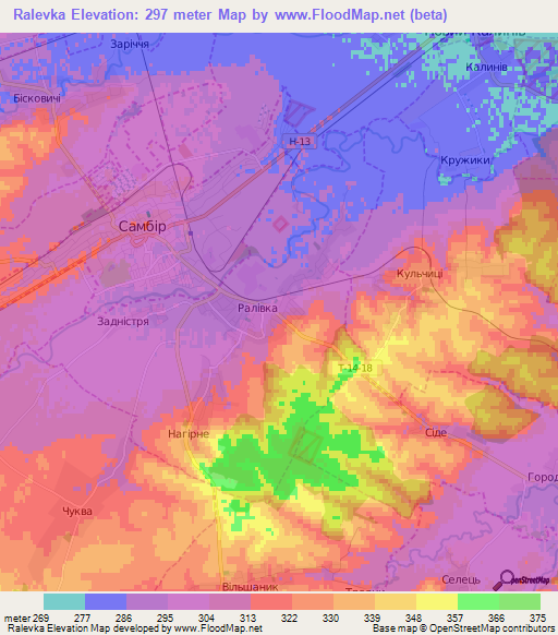 Ralevka,Ukraine Elevation Map