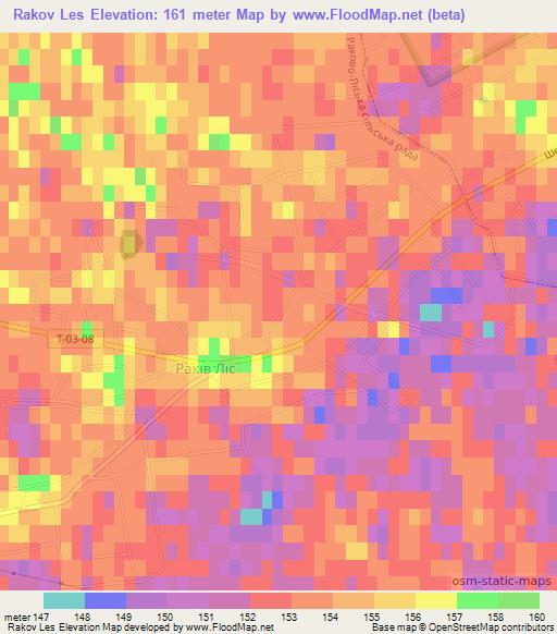 Rakov Les,Ukraine Elevation Map