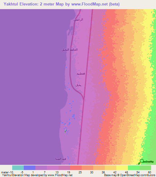 Yakhtul,Yemen Elevation Map