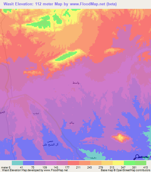 Wasit,Yemen Elevation Map