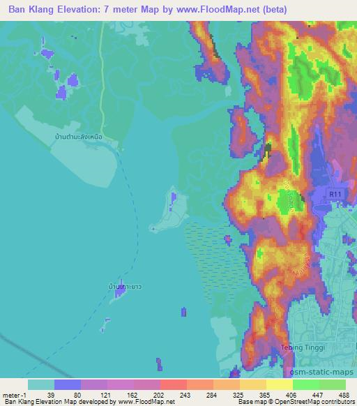Ban Klang,Thailand Elevation Map