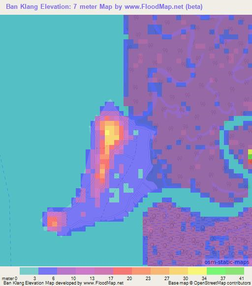 Ban Klang,Thailand Elevation Map