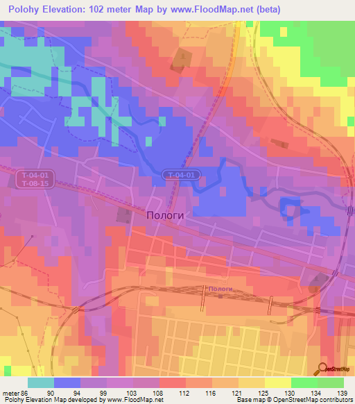 Polohy,Ukraine Elevation Map