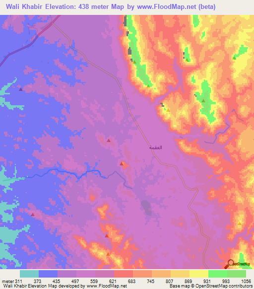 Wali Khabir,Yemen Elevation Map