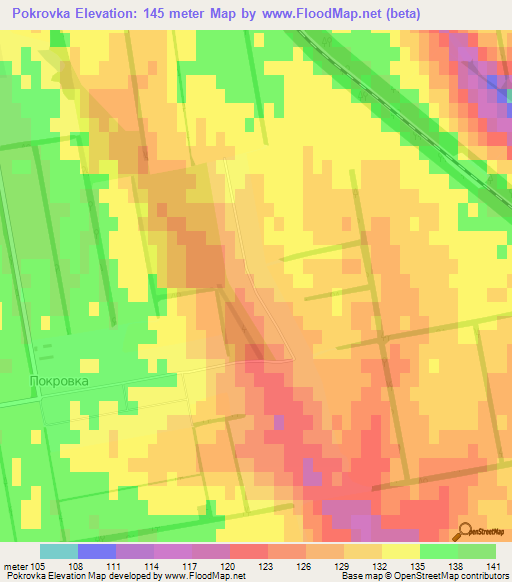 Pokrovka,Ukraine Elevation Map
