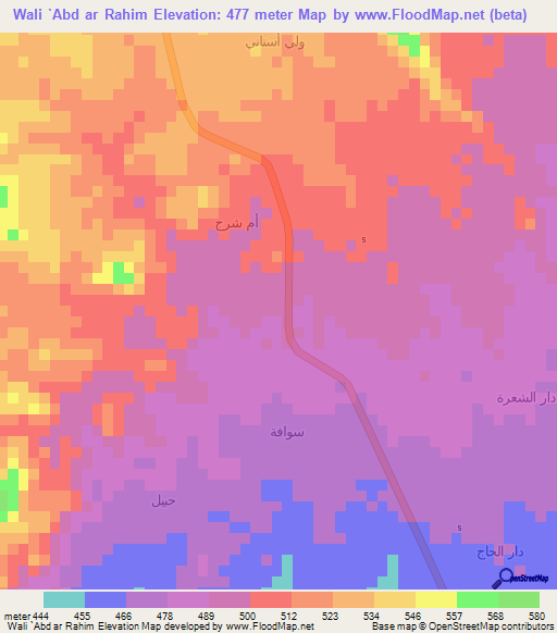Wali `Abd ar Rahim,Yemen Elevation Map