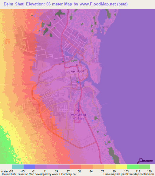 Deim Shati,Sudan Elevation Map