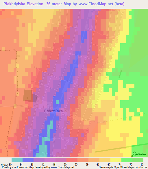 Plakhtiyivka,Ukraine Elevation Map