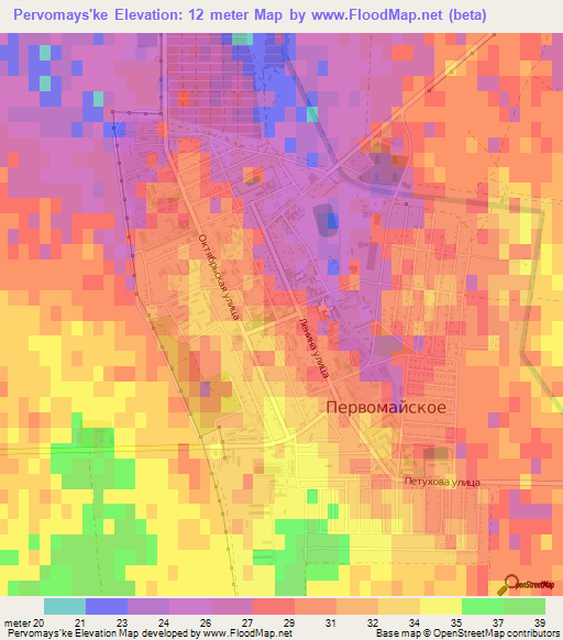 Pervomays'ke,Ukraine Elevation Map
