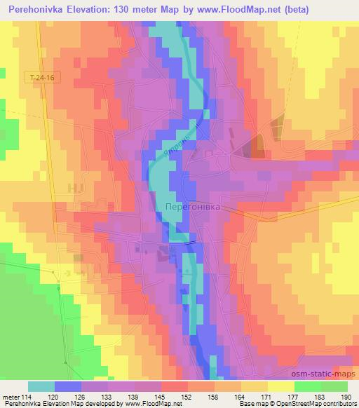 Perehonivka,Ukraine Elevation Map