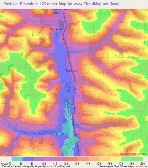 Pavlivka,Ukraine Elevation Map