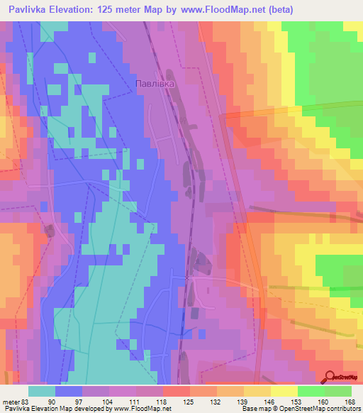 Pavlivka,Ukraine Elevation Map