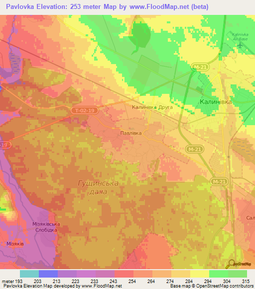 Pavlovka,Ukraine Elevation Map