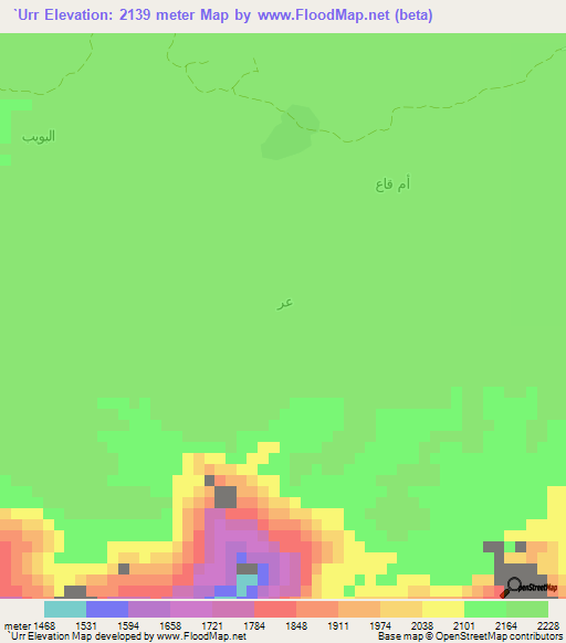 `Urr,Yemen Elevation Map