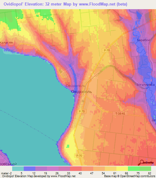 Ovidiopol',Ukraine Elevation Map