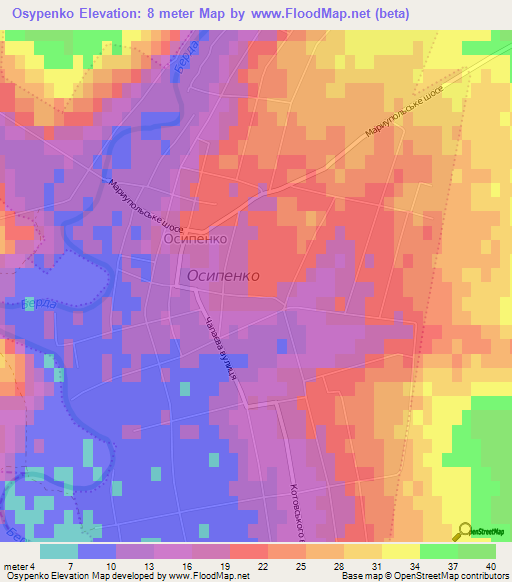 Osypenko,Ukraine Elevation Map