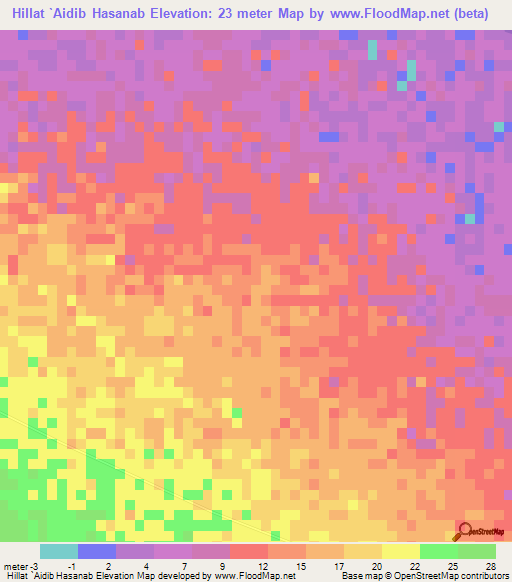 Hillat `Aidib Hasanab,Sudan Elevation Map