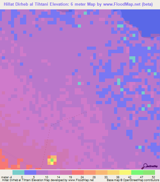 Hillat Dirheb al Tihtani,Sudan Elevation Map