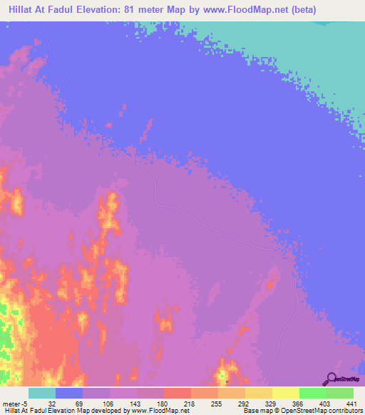 Hillat At Fadul,Sudan Elevation Map