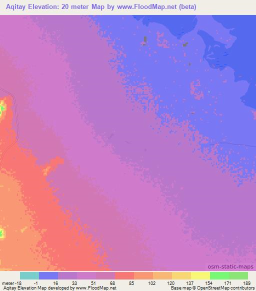 Aqitay,Sudan Elevation Map