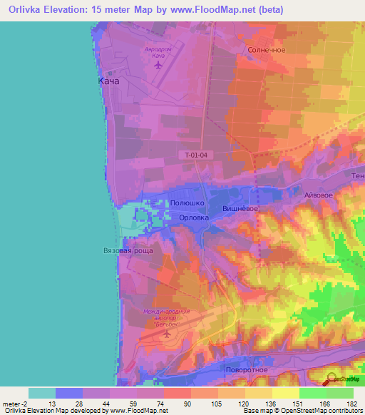 Orlivka,Ukraine Elevation Map