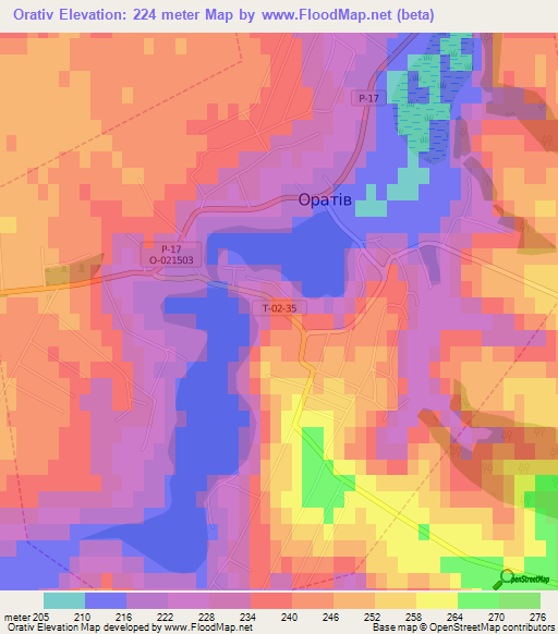 Orativ,Ukraine Elevation Map
