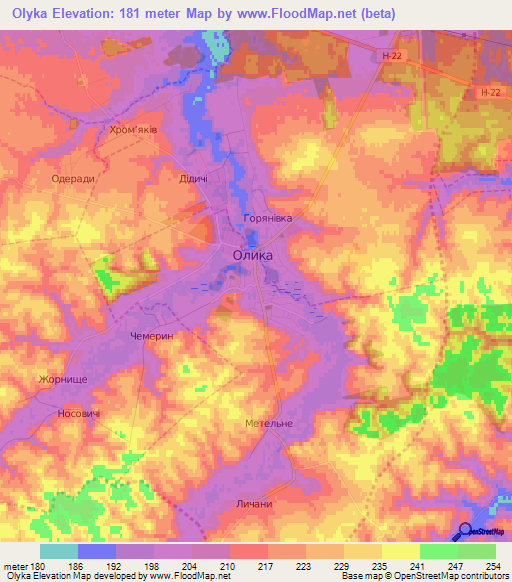 Olyka,Ukraine Elevation Map